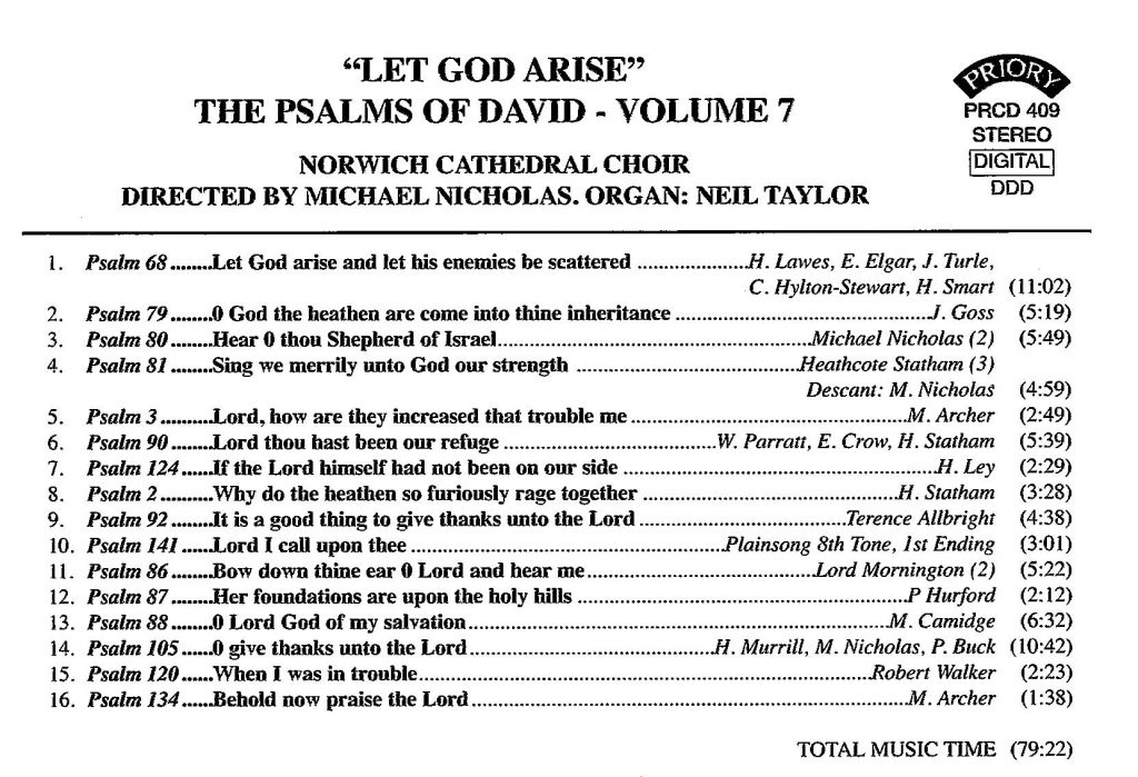 CD back card "Let God arise - The Psalms of David" - Series 1, Volume 7
