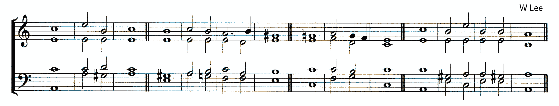 Double chant in A minor by William Lee