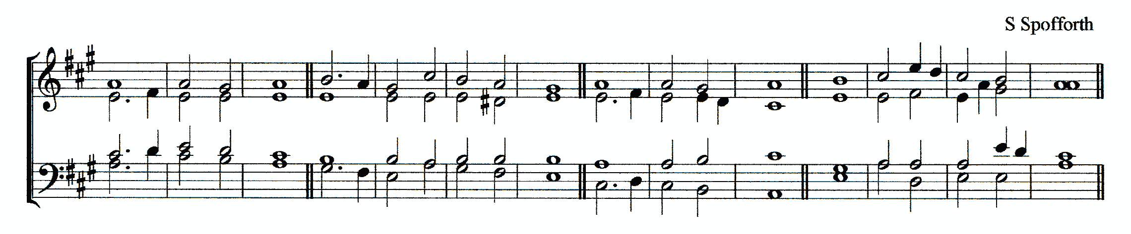 Double chant in A major by Samuel Spofforth